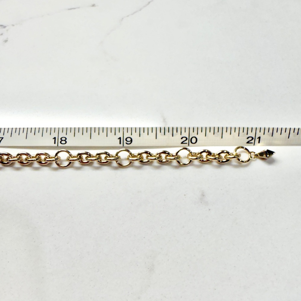Alexis Bittar Gold and Green Bamboo Link Necklace - Picture 5 of 5